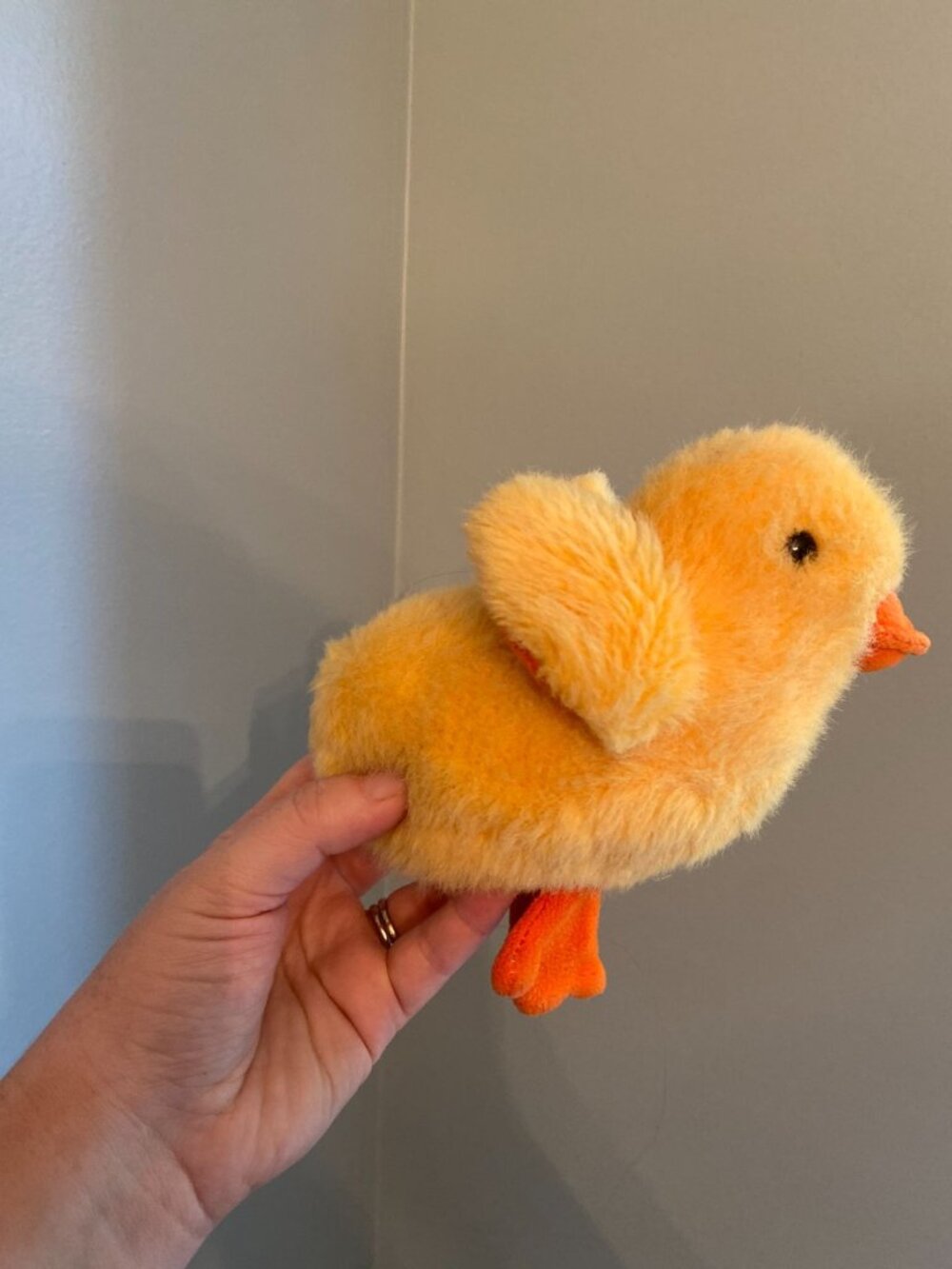 Vintage Embrace Little Yellow Duck Plush Chirping Toy 1987 Soft Fluffy Collectib